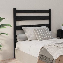 Tête de lit Noir 81x4x100 cm Bois massif de pin 