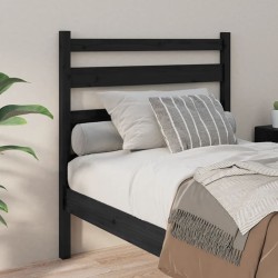 Tête de lit Noir 81x4x100 cm Bois massif de pin 