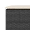 Ensemble de bar de jardin 3 pcs avec coussins noir poly rotin 