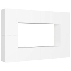 Ensemble de meubles TV 8 pcs Blanc Bois d'ingénierie 