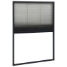 Moustiquaire plissée pour fenêtre Aluminium Anthracite 80x120cm 