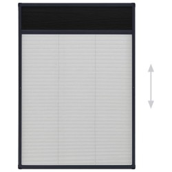 Moustiquaire plissée pour fenêtre Aluminium Anthracite 80x120cm 