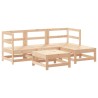Salon de jardin 5 pcs bois massif de pin 