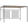 Belvédère avec auvent rétractable 3x4x2,3 m Taupe 180 g/m² 