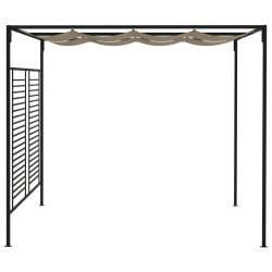 Belvédère avec auvent rétractable 3x4x2,3 m Taupe 180 g/m² 