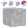 Meuble TV mural avec lumières LED gris béton 30,5x35x30 cm 
