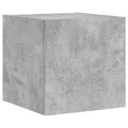 Meuble TV mural avec lumières LED gris béton 30,5x35x30 cm 