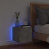 Meuble TV mural avec lumières LED gris béton 30,5x35x30 cm 