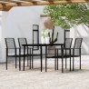 Ensemble à manger de jardin 5 pcs Noir 