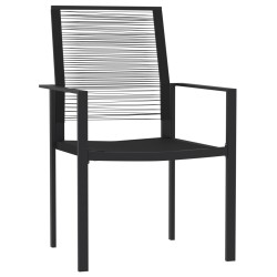 Ensemble à manger de jardin 5 pcs Noir 