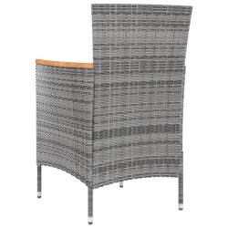 Chaises à manger de jardin lot de 4 Résine tressée Gris 
