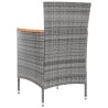 Chaises à manger de jardin lot de 4 Résine tressée Gris 