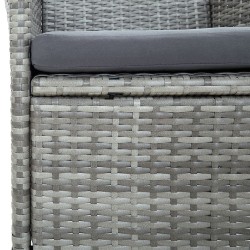 Chaises à manger de jardin lot de 4 Résine tressée Gris 