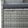 Chaises à manger de jardin lot de 4 Résine tressée Gris 
