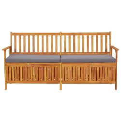 Banc de rangement avec coussin 170 cm Bois d'acacia solide 
