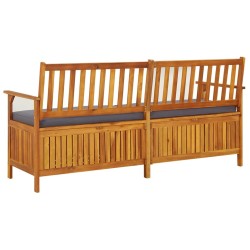 Banc de rangement avec coussin 170 cm Bois d'acacia solide 