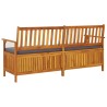 Banc de rangement avec coussin 170 cm Bois d'acacia solide 