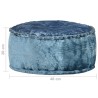 Pouf Rond Velours 40x20 cm Bleu 