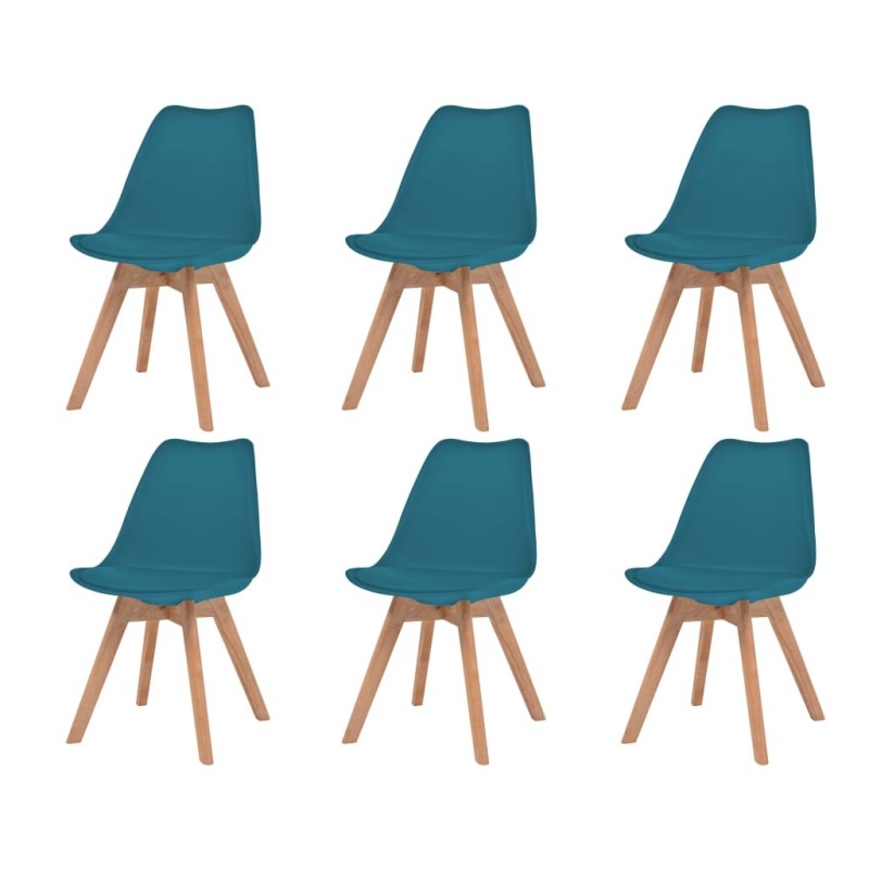 Chaises à manger lot de 6 Turquoise Plastique Chaises à manger lot de 6 Turquoise Plastique