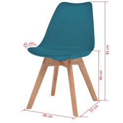 Chaises à manger lot de 6 Turquoise Plastique 