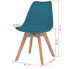 Chaises à manger lot de 6 Turquoise Plastique 