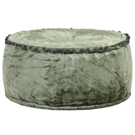 Pouf Rond Velours 40x20 cm Vert 