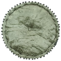 Pouf Rond Velours 40x20 cm Vert 