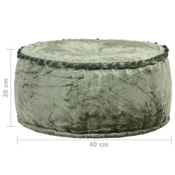 Pouf Rond Velours 40x20 cm Vert 