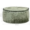 Pouf Rond Velours 40x20 cm Vert 