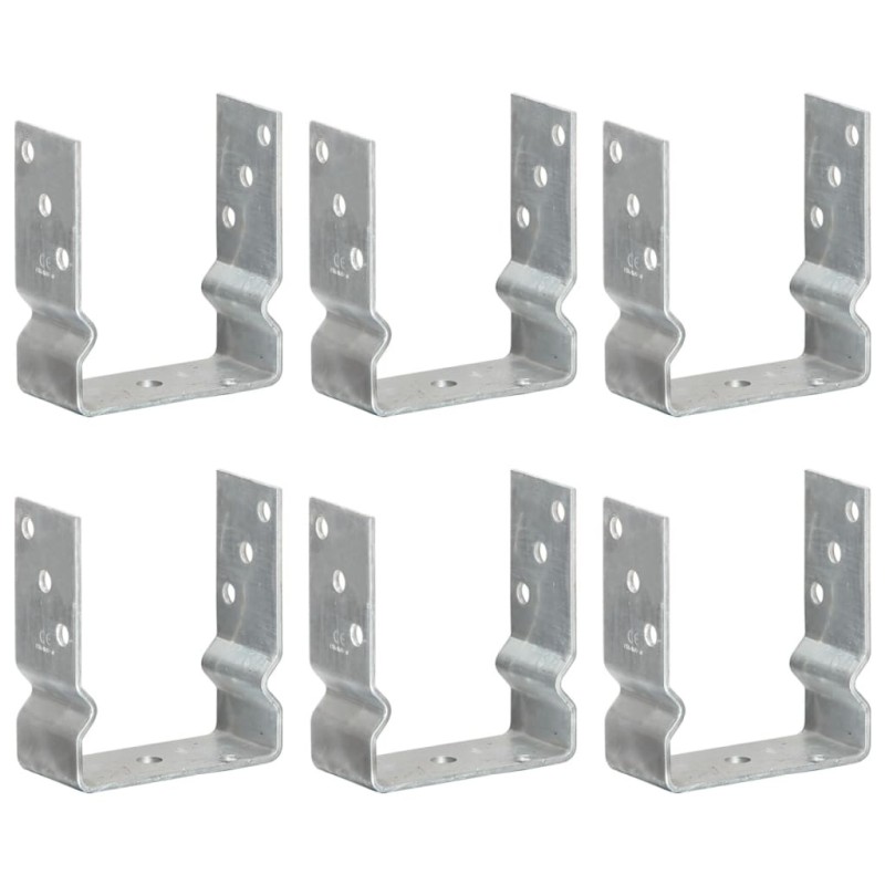 Piquets de clôture 6 pcs Argenté 12x6x15 cm Acier galvanisé Piquets de clôture 6 pcs Argenté 12x6x15 cm Acier galvanisé