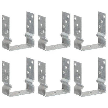 Piquets de clôture 6 pcs Argenté 12x6x15 cm Acier galvanisé 