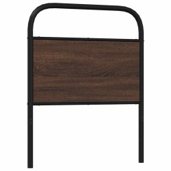 Tête de lit chêne marron 80 cm acier et bois d'ingénierie 