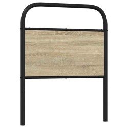 Tête de lit chêne sonoma 80 cm acier et bois d'ingénierie 