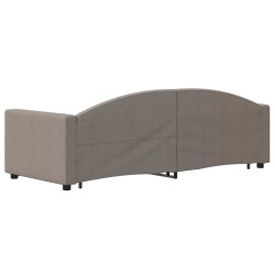 Lit de jour avec gigogne et tiroirs sans matelas taupe 80x200cm 