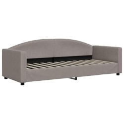 Lit de jour avec gigogne et tiroirs sans matelas taupe 80x200cm 