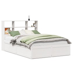 Cadre de lit sans matelas blanc 120x190 cm bois de pin massif 