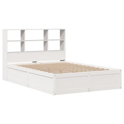 Cadre de lit sans matelas blanc 120x190 cm bois de pin massif 