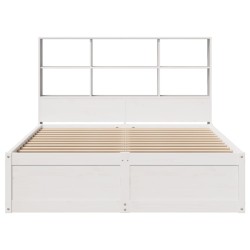 Cadre de lit sans matelas blanc 120x190 cm bois de pin massif 