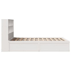 Cadre de lit sans matelas blanc 120x190 cm bois de pin massif 