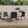 Ensemble à manger de jardin 5 pcs noir textilène et acier 