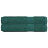 Serviettes de sauna 2 pcs vert 80x200 cm 360 g/m² 100% coton 