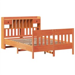 Cadre de lit sans matelas cire marron 150x200cm bois pin massif 