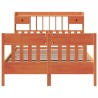 Cadre de lit sans matelas cire marron 150x200cm bois pin massif 