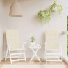 Coussins de chaise à dossier haut lot de 2 crème tissu oxford 