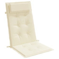 Coussins de chaise à dossier haut lot de 2 crème tissu oxford 