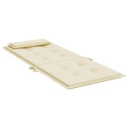 Coussins de chaise à dossier haut lot de 2 crème tissu oxford 