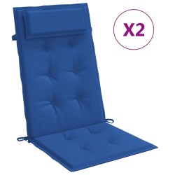 Coussins de chaise à dossier haut lot de 2 bleu royal 