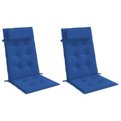 Coussins de chaise à dossier haut lot de 2 bleu royal 