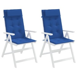 Coussins de chaise à dossier haut lot de 2 bleu royal 
