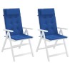 Coussins de chaise à dossier haut lot de 2 bleu royal 